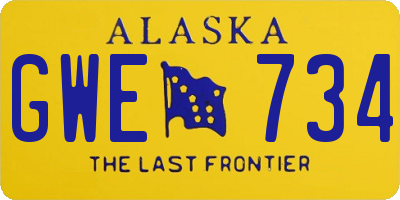 AK license plate GWE734