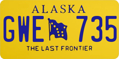 AK license plate GWE735