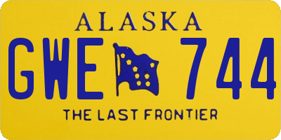 AK license plate GWE744