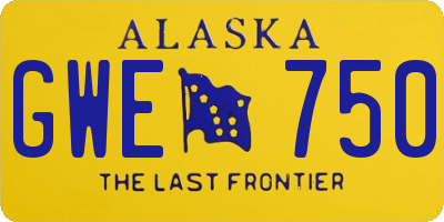 AK license plate GWE750