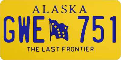 AK license plate GWE751