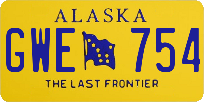 AK license plate GWE754