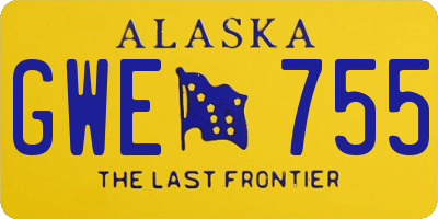 AK license plate GWE755