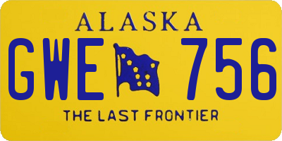 AK license plate GWE756