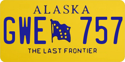 AK license plate GWE757