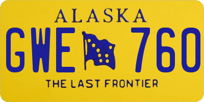 AK license plate GWE760