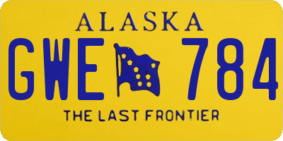 AK license plate GWE784