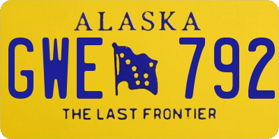 AK license plate GWE792