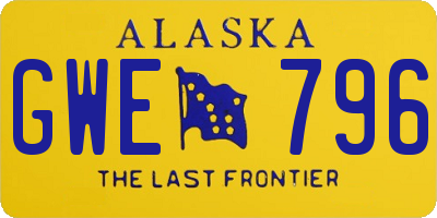 AK license plate GWE796