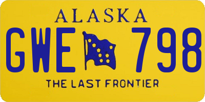 AK license plate GWE798