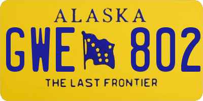 AK license plate GWE802