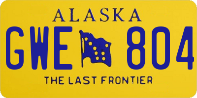 AK license plate GWE804