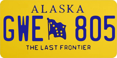 AK license plate GWE805