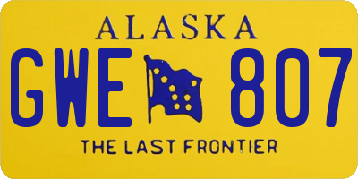 AK license plate GWE807