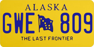 AK license plate GWE809