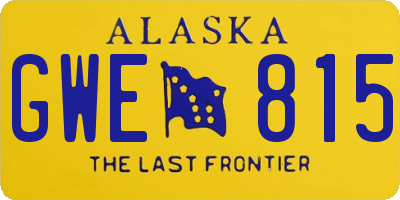 AK license plate GWE815