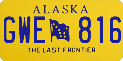 AK license plate GWE816