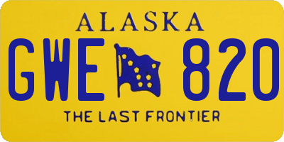 AK license plate GWE820