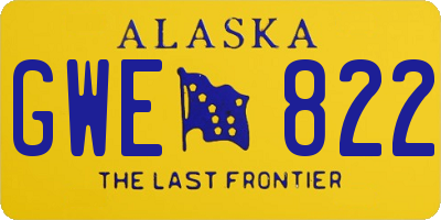 AK license plate GWE822