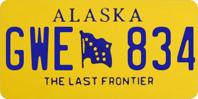 AK license plate GWE834