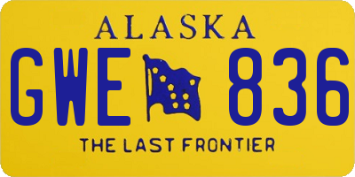 AK license plate GWE836