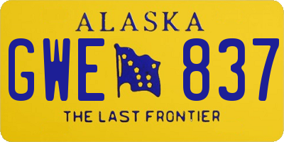 AK license plate GWE837