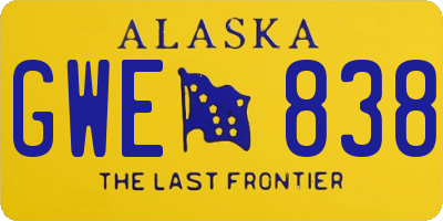 AK license plate GWE838