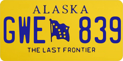 AK license plate GWE839