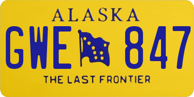 AK license plate GWE847