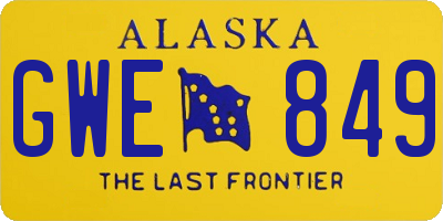 AK license plate GWE849