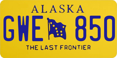 AK license plate GWE850