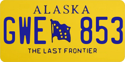 AK license plate GWE853