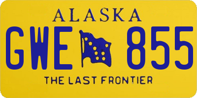 AK license plate GWE855