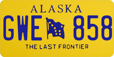 AK license plate GWE858