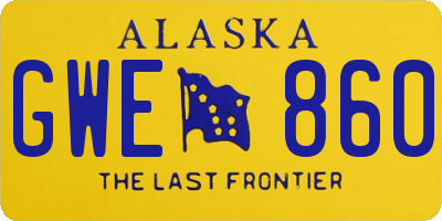 AK license plate GWE860