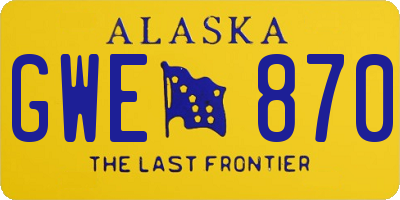 AK license plate GWE870