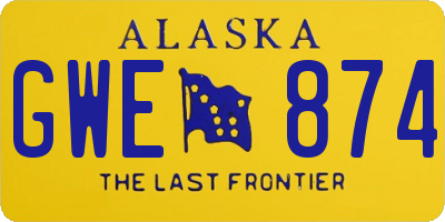 AK license plate GWE874