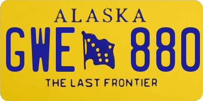 AK license plate GWE880