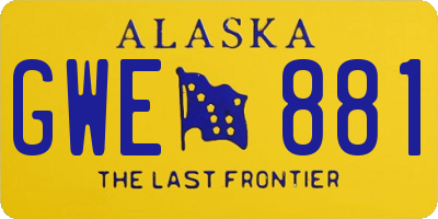 AK license plate GWE881