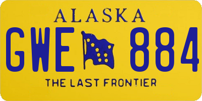 AK license plate GWE884