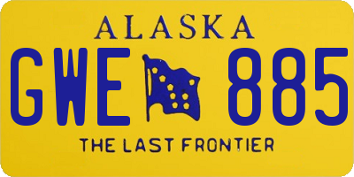 AK license plate GWE885