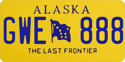 AK license plate GWE888