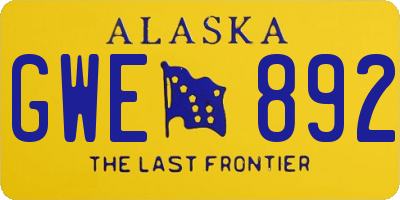 AK license plate GWE892