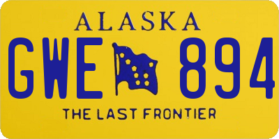 AK license plate GWE894