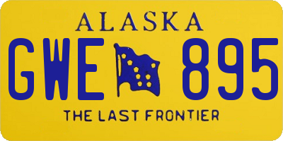 AK license plate GWE895