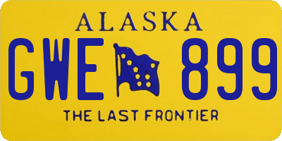 AK license plate GWE899