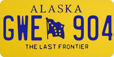 AK license plate GWE904