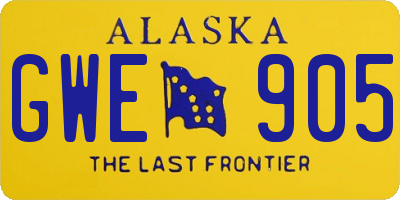 AK license plate GWE905