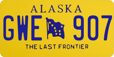 AK license plate GWE907