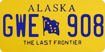 AK license plate GWE908